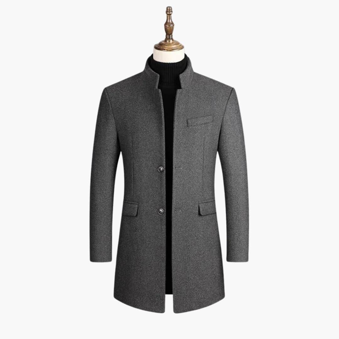 Cappotto Lungo da Uomo con Chiusura a Bottoni