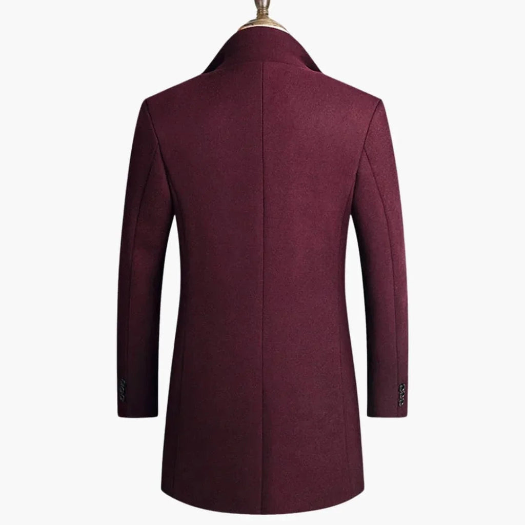 Cappotto Lungo da Uomo con Chiusura a Bottoni