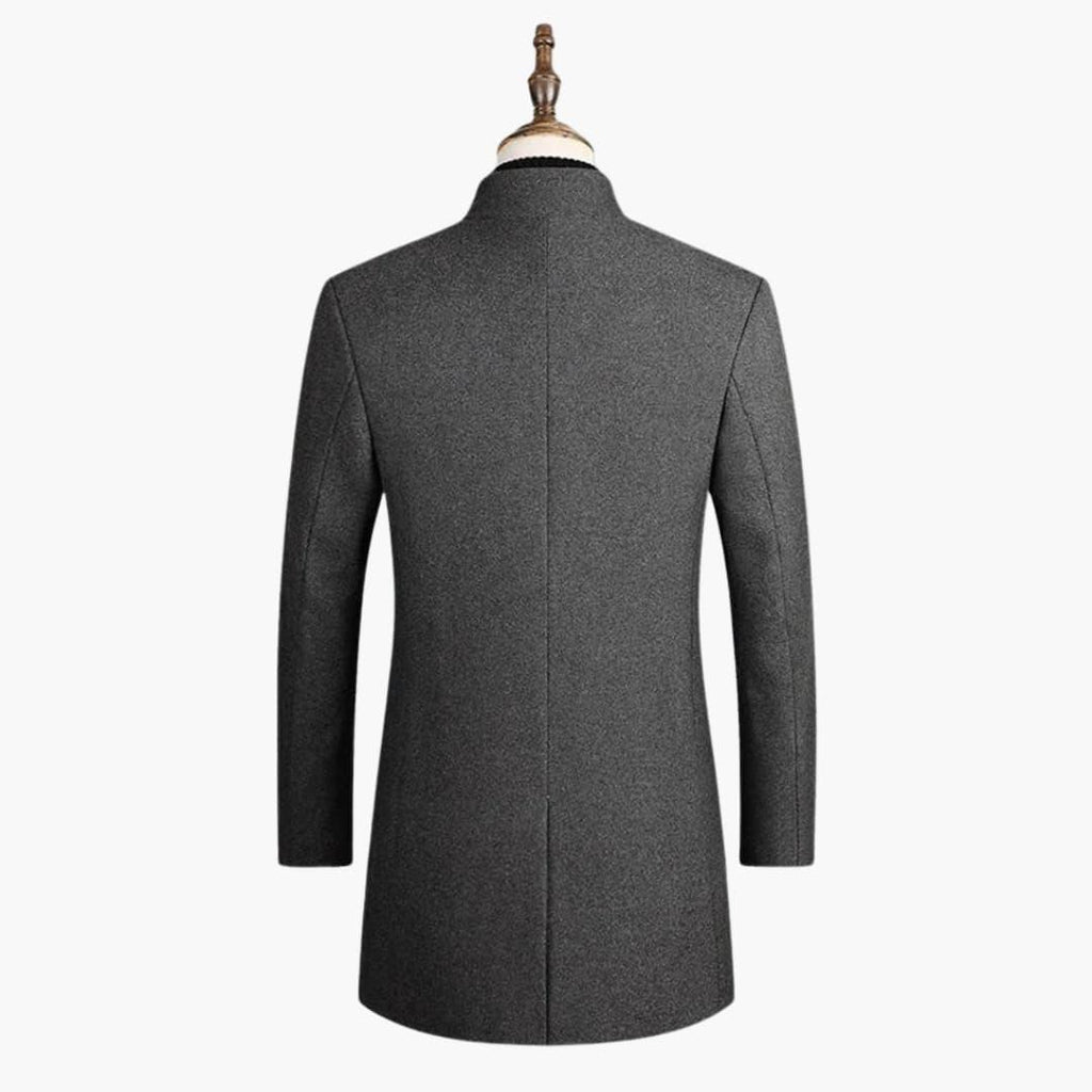 Cappotto Lungo da Uomo con Chiusura a Bottoni