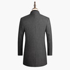 Cappotto Lungo da Uomo con Chiusura a Bottoni