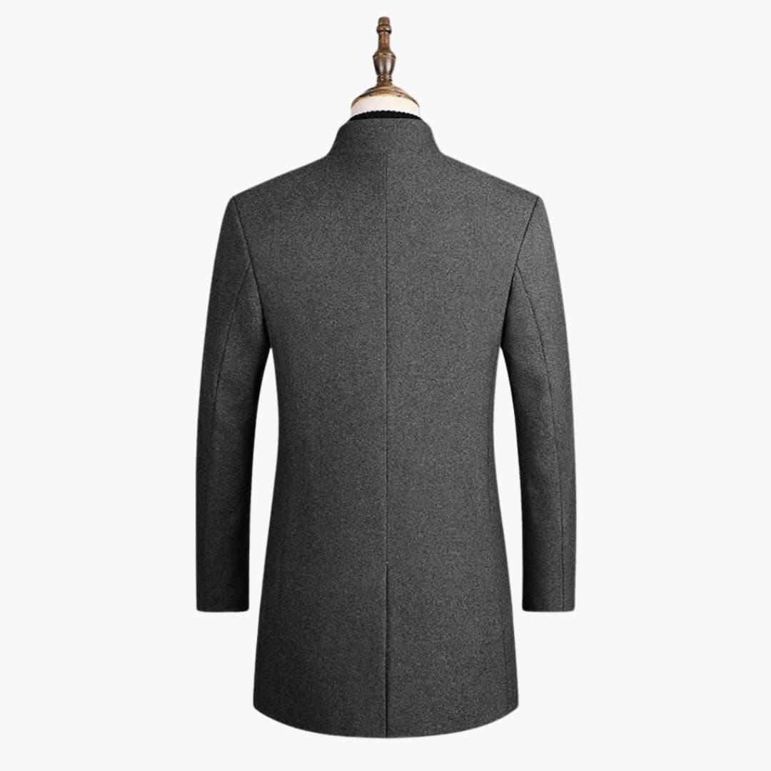 Cappotto Lungo da Uomo con Chiusura a Bottoni