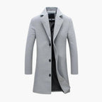 Cappotto da uomo con colletto dentellato e chiusura con bottoni