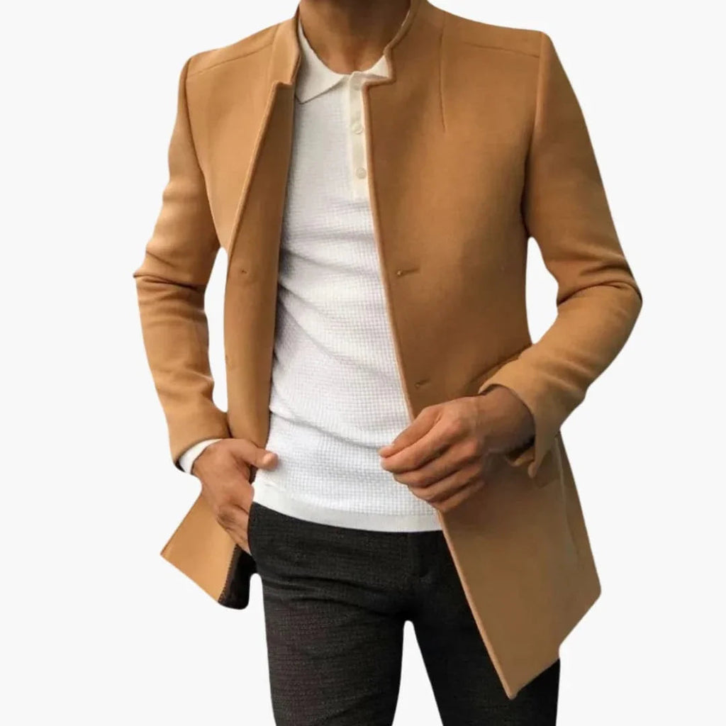 Cappotto da Uomo con Tasche Laterali e Chiusura con Bottoni