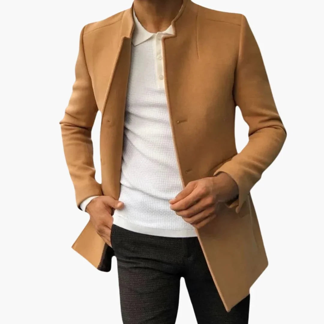 Cappotto da Uomo con Tasche Laterali e Chiusura con Bottoni