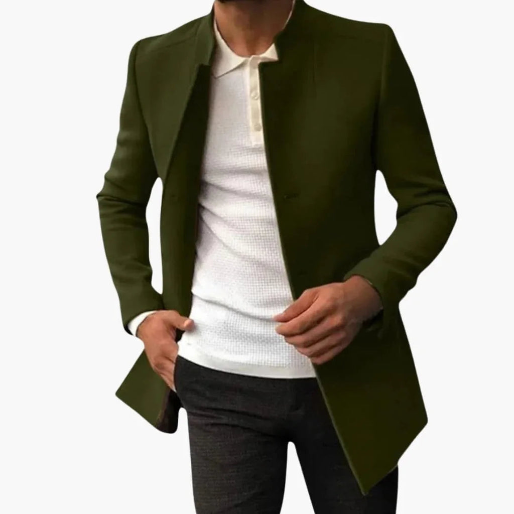Cappotto da Uomo con Tasche Laterali e Chiusura con Bottoni