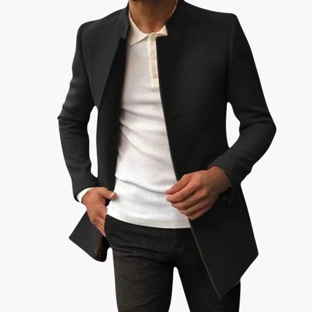 Cappotto da Uomo con Tasche Laterali e Chiusura con Bottoni