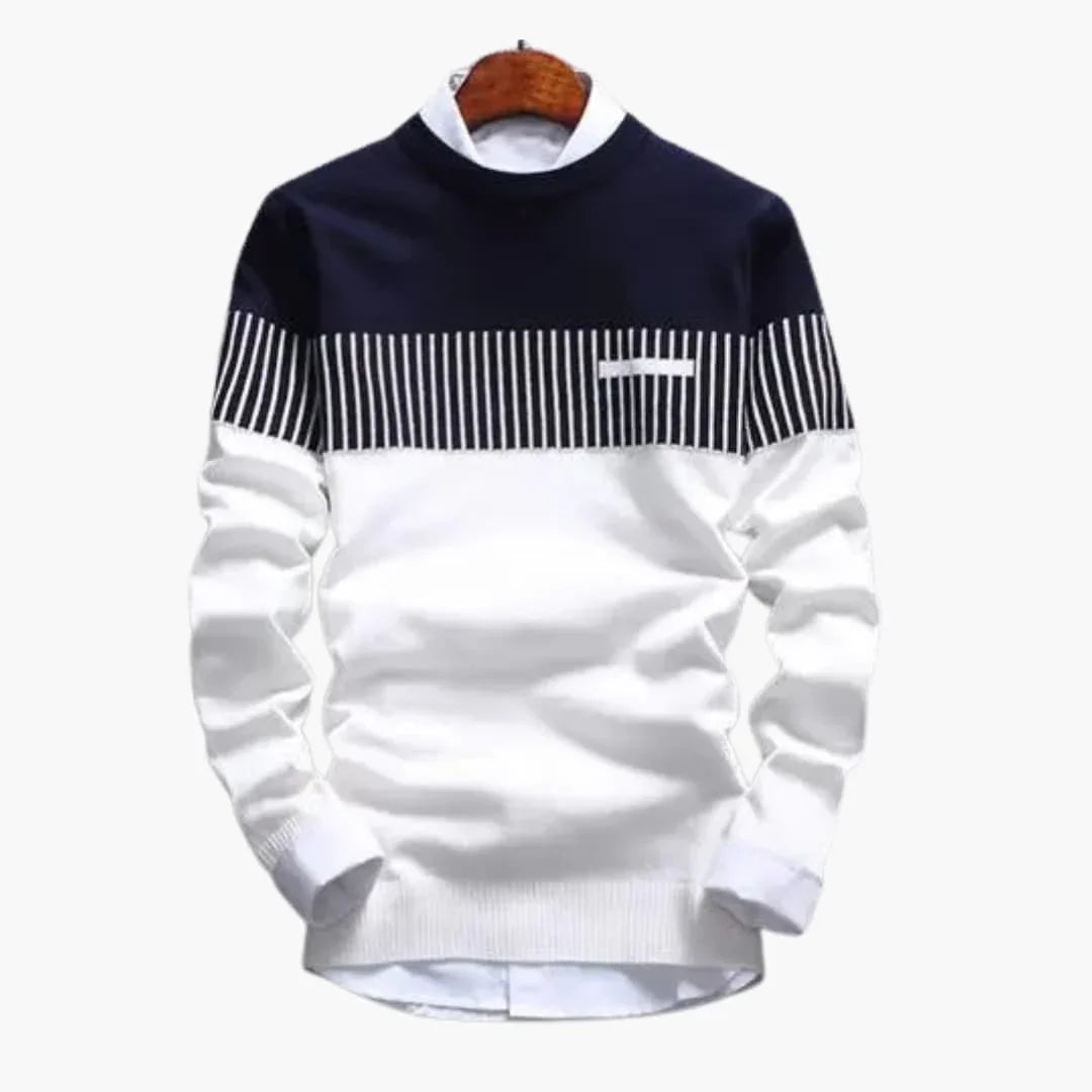 Maglione da uomo lavorato a maglia con strisce