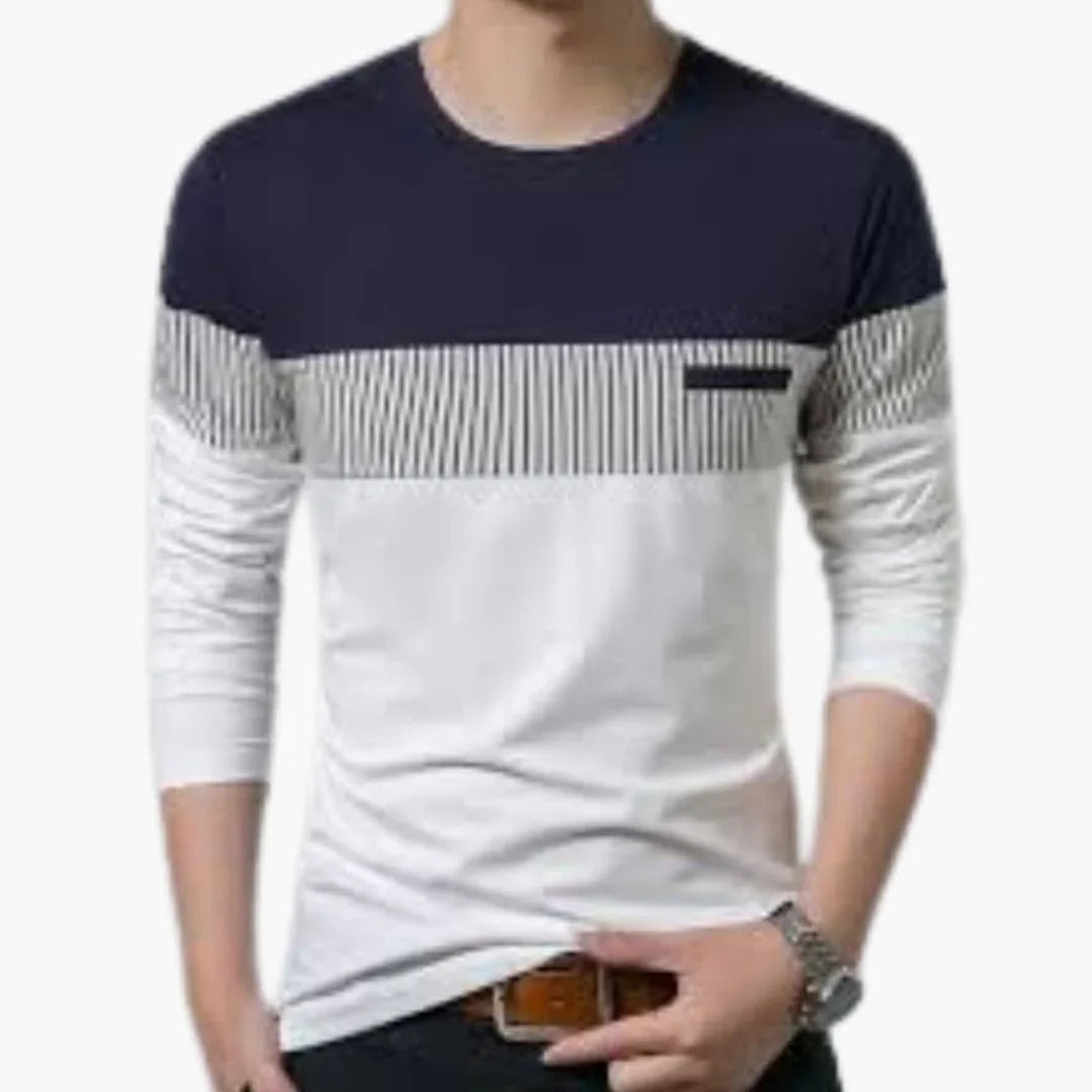 Maglione da uomo lavorato a maglia con strisce