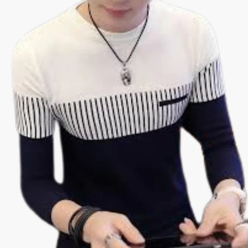 Maglione da uomo lavorato a maglia con strisce