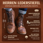 Herren Lederstiefel Vintage Knöchel Schnürung Stivali