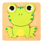 Puzzle di animali cartoon in legno 3D di alta qualità per bambini