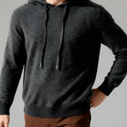 Pullover con cappuccio Herren Merino Wolle Strick