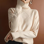 Maglione dolcevita in cashmere tinta unita