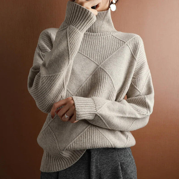 Maglione dolcevita in cashmere tinta unita