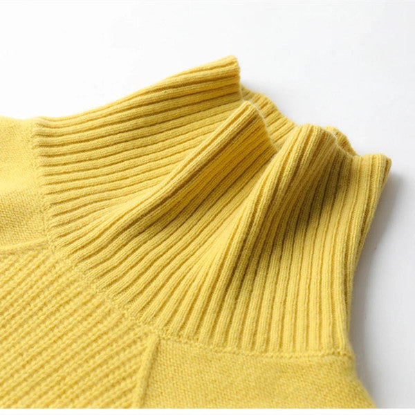 Maglione dolcevita in cashmere tinta unita