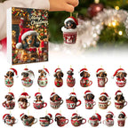 Calendario dell'Avvento di Natale con tema Bassotto | Conto alla rovescia di 24 giorni e design decorativo in acrilico