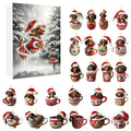 Calendario dell'Avvento di Natale con tema Bassotto | Conto alla rovescia di 24 giorni e design decorativo in acrilico