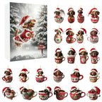 Calendario dell'Avvento di Natale con tema Bassotto | Conto alla rovescia di 24 giorni e design decorativo in acrilico