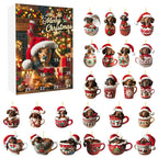Calendario dell'Avvento di Natale con tema Bassotto | Conto alla rovescia di 24 giorni e design decorativo in acrilico
