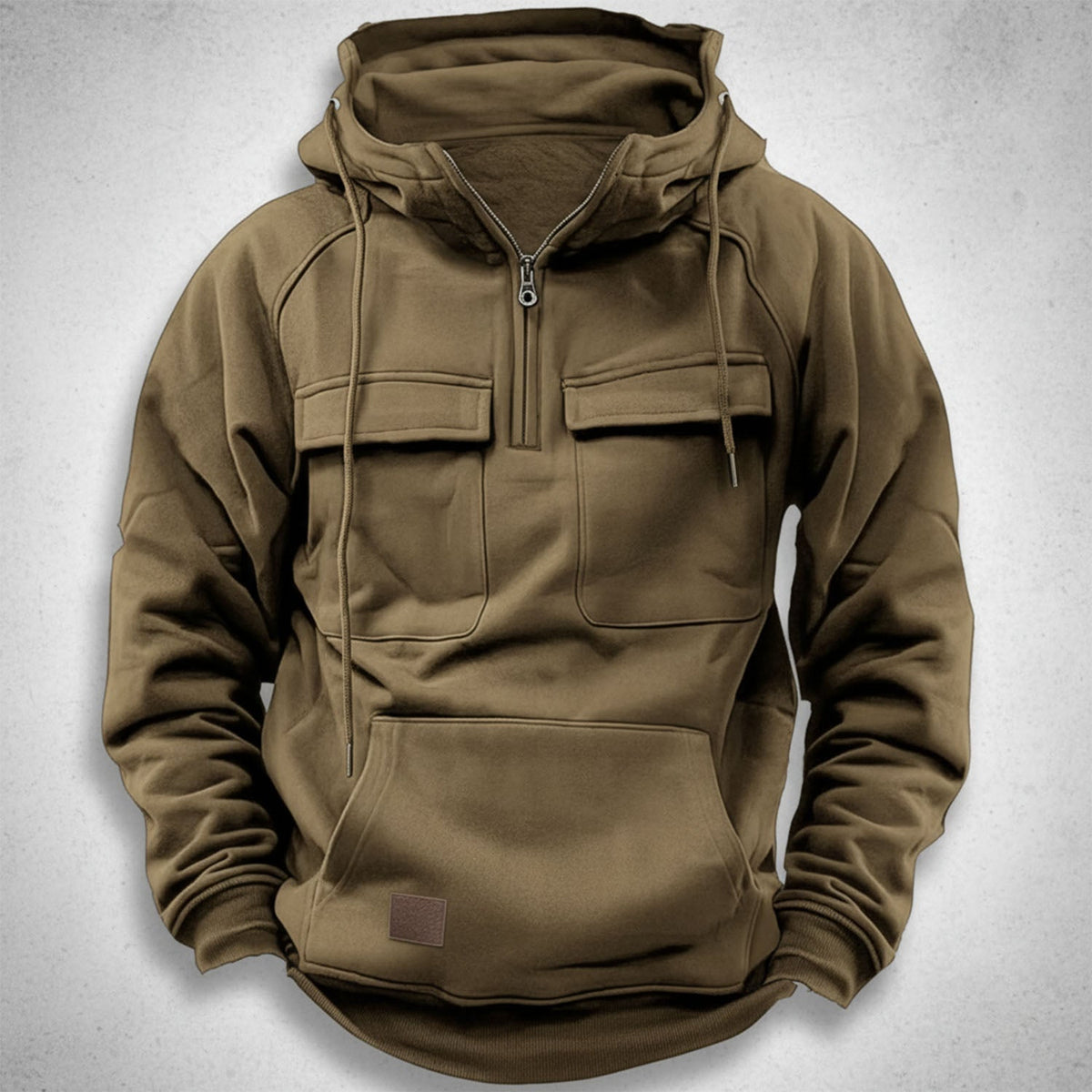 Felpa da Uomo con Mezza Zip e Cappuccio – Comoda e Pratica