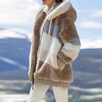 Cappotto con cappuccio multicolore