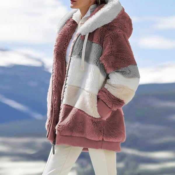 Cappotto con cappuccio multicolore
