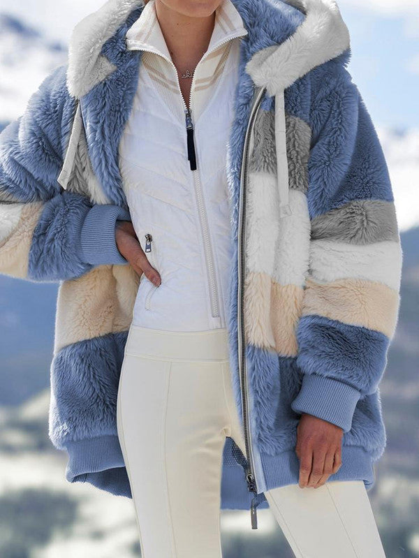 Cappotto con cappuccio multicolore