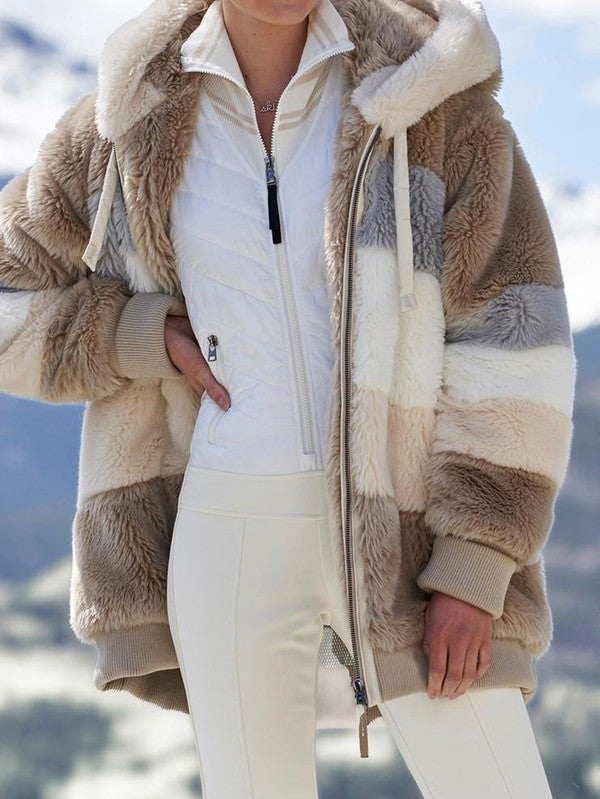 Cappotto con cappuccio multicolore