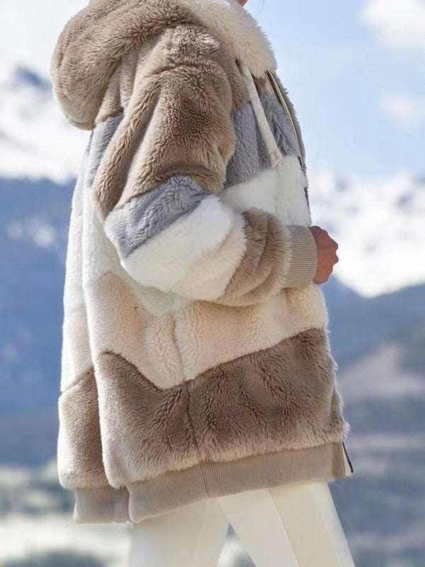 Cappotto con cappuccio multicolore