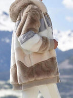 Cappotto con cappuccio multicolore