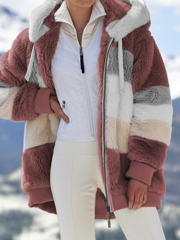 Cappotto con cappuccio multicolore