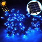 200 LED Luci a stringa per lampade solari per decorazioni natalizie impermeabili all'aperto, Lunghezza: 22 m (Blu)