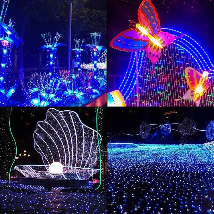 200 LED Luci a stringa per lampade solari per decorazioni natalizie impermeabili all'aperto, Lunghezza: 22 m (Blu)