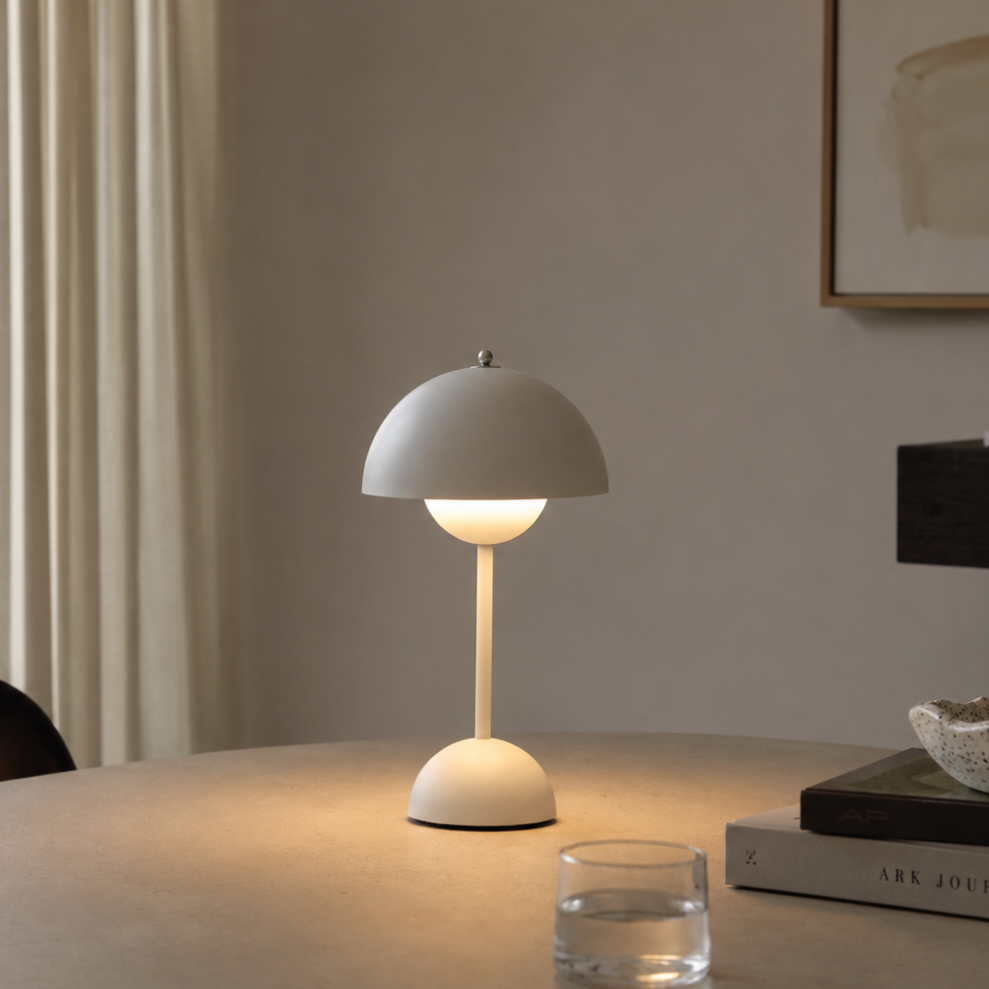 Lampada da tavolo senza fili ricaricabile con paralume a fungo