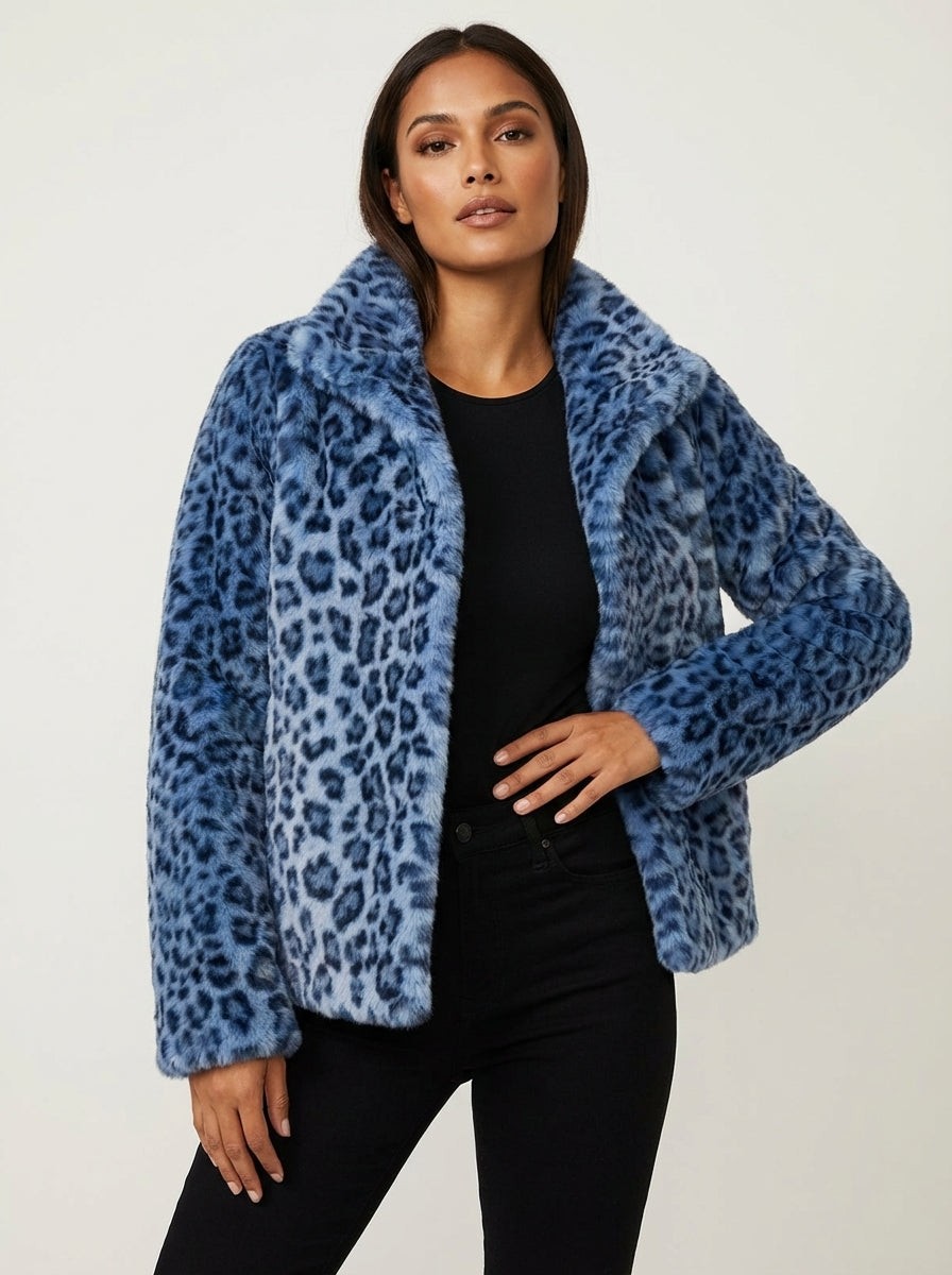 Giacca Teddy da donna Elena con stampa leopardata