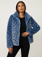Giacca Teddy da donna Elena con stampa leopardata