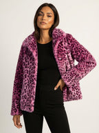 Giacca Teddy da donna Elena con stampa leopardata