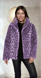 Giacca Teddy da donna Elena con stampa leopardata