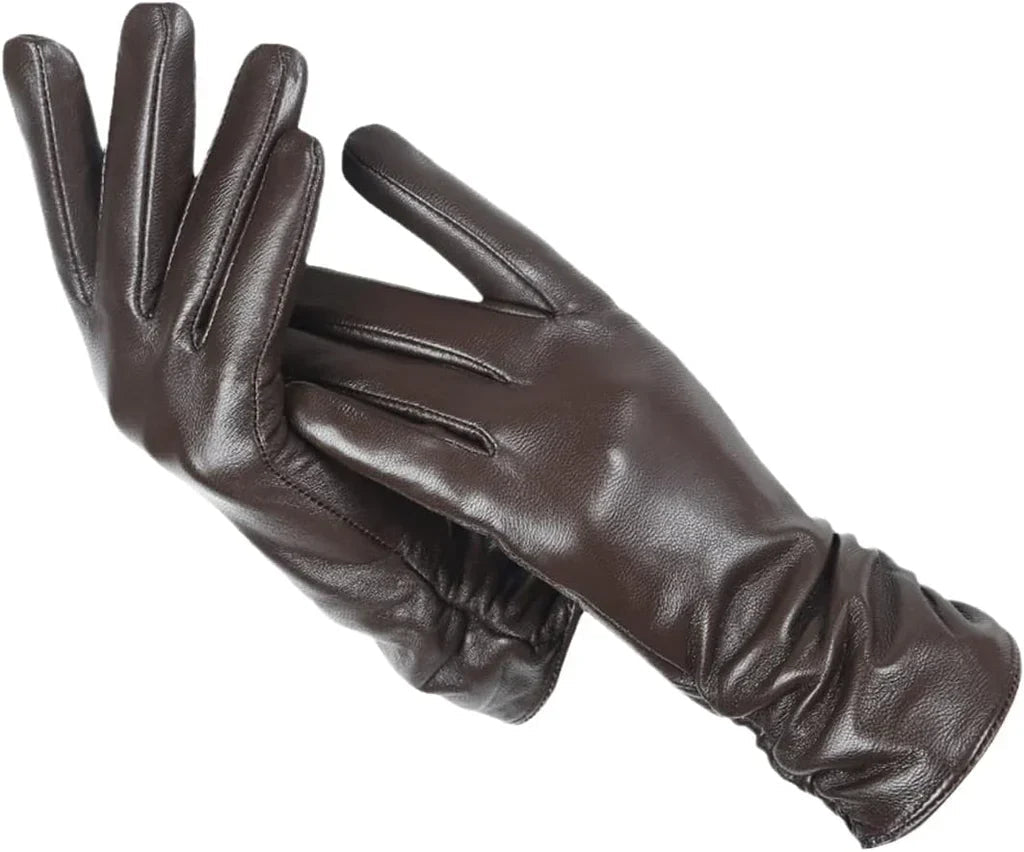 LuxPelle | Guanti in pelle da donna con fodera in morbida lana | Calore elegante per l'inverno