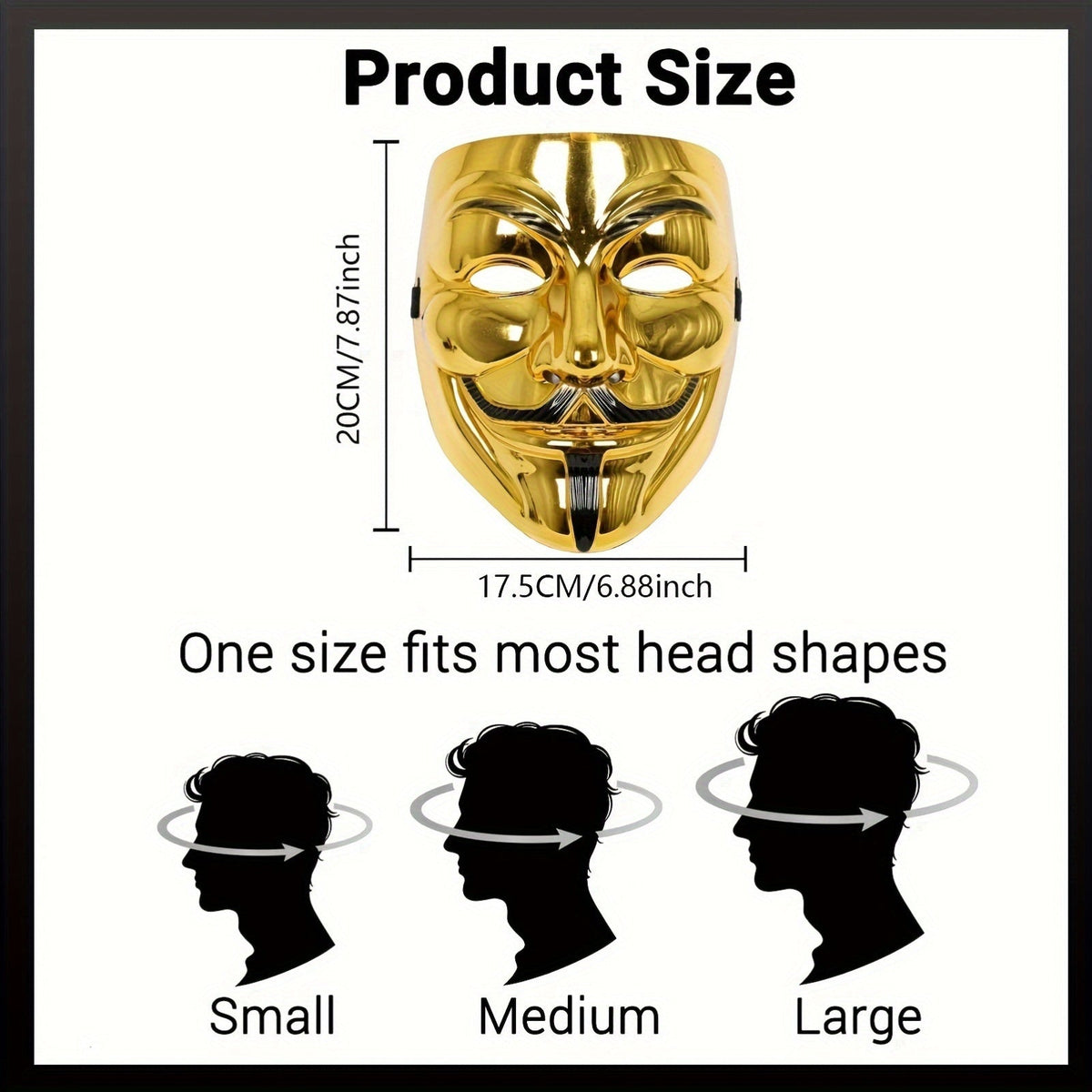 Maschera di Halloween anonima | Collezione con finiture metalliche premium