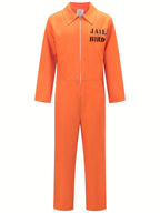 Tuta della prigione di Halloween | Costume arancione con zip frontale