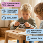 Gioco cerebrale per famiglie in legno | Puzzle IQ con corda, fatto a mano