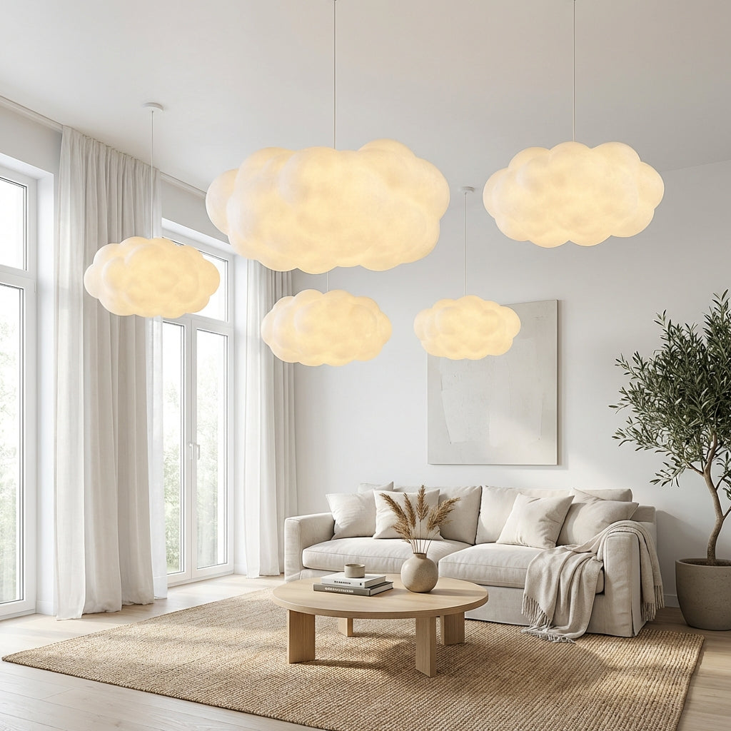 Lampada a sospensione da soffitto in tessuto dalla forma scultorea per interni Ardora
