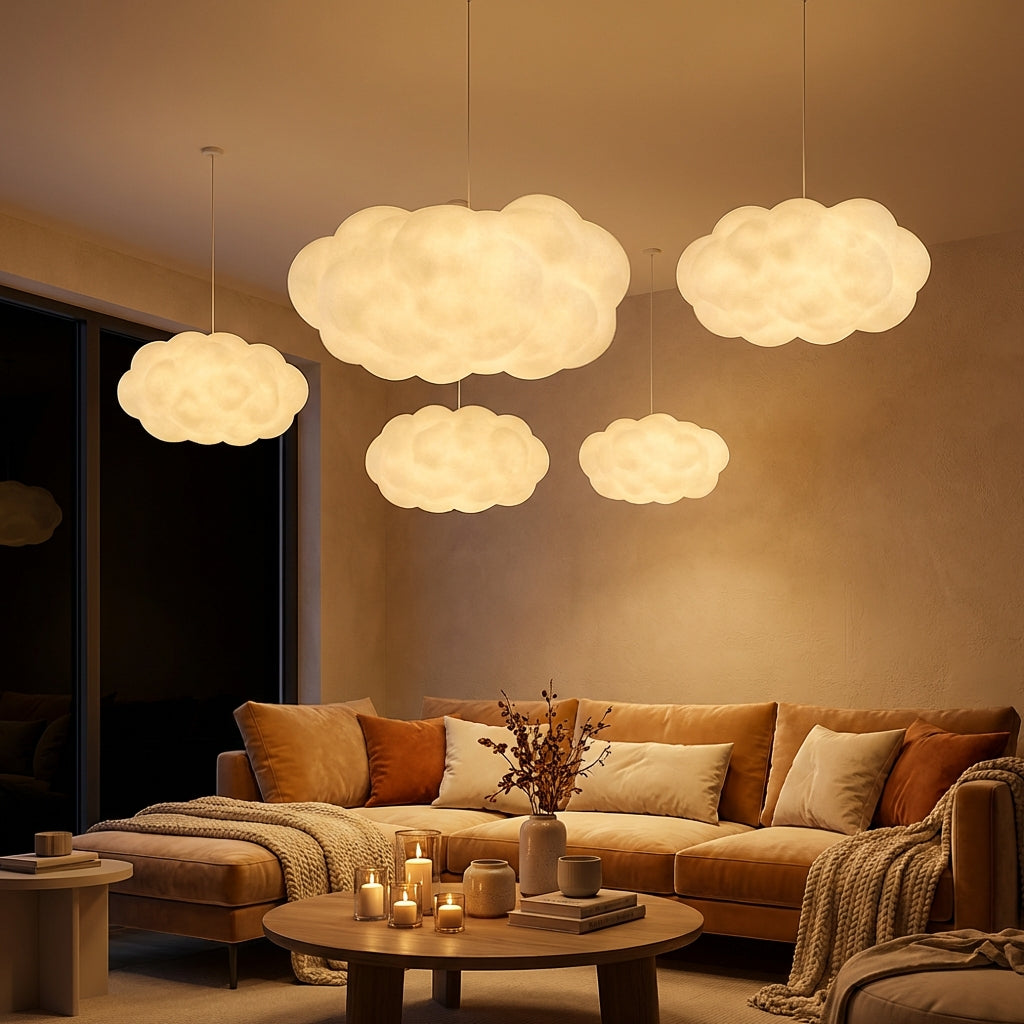 Lampada a sospensione da soffitto in tessuto dalla forma scultorea per interni Ardora