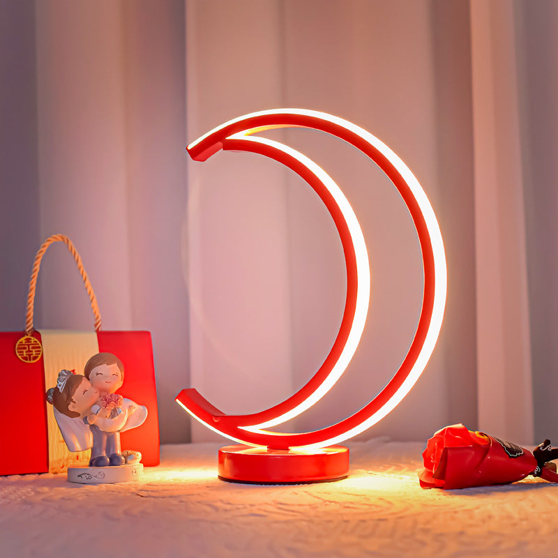 Lampada da tavolo decorativa a LED a forma di luna