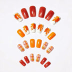 Nail art con design a foglia autunnale