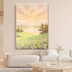 Pittura a olio di paesaggio incorniciata