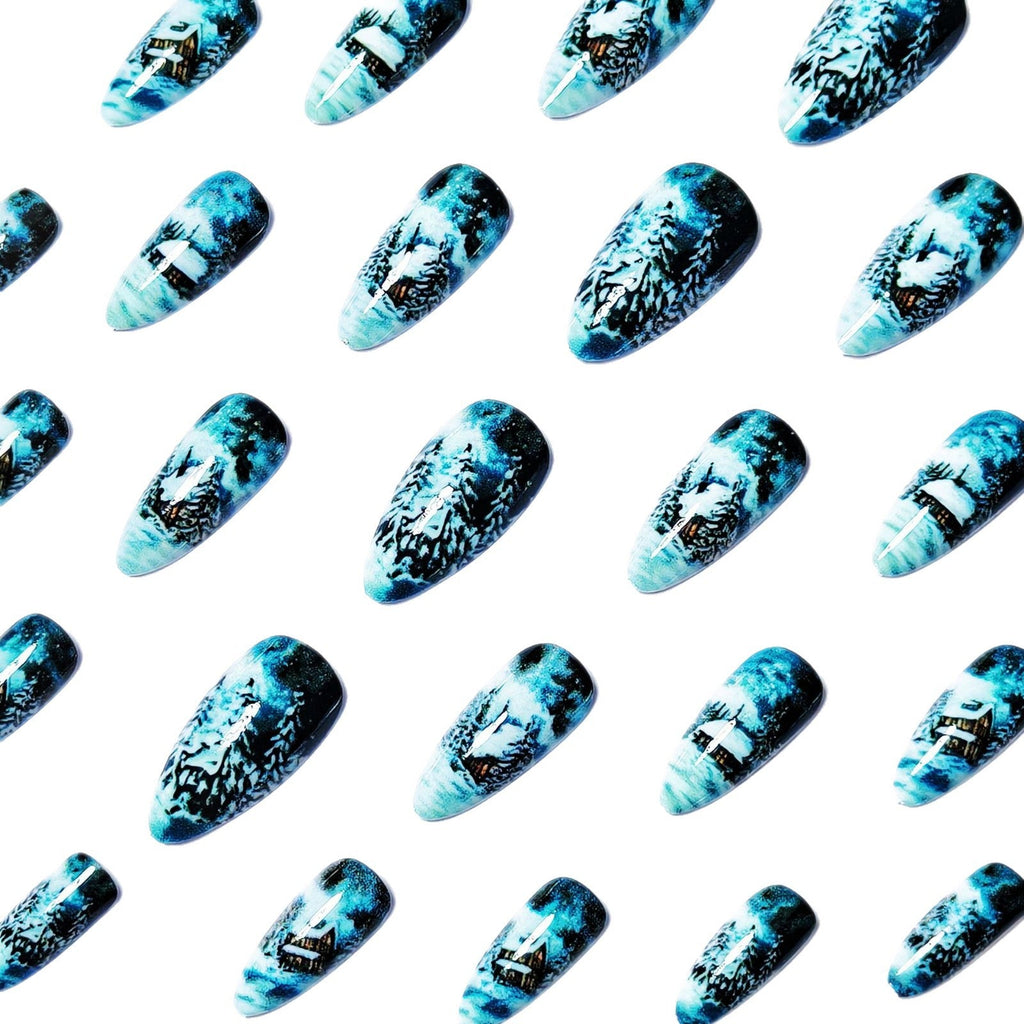 Nail art artistica per cabina invernale