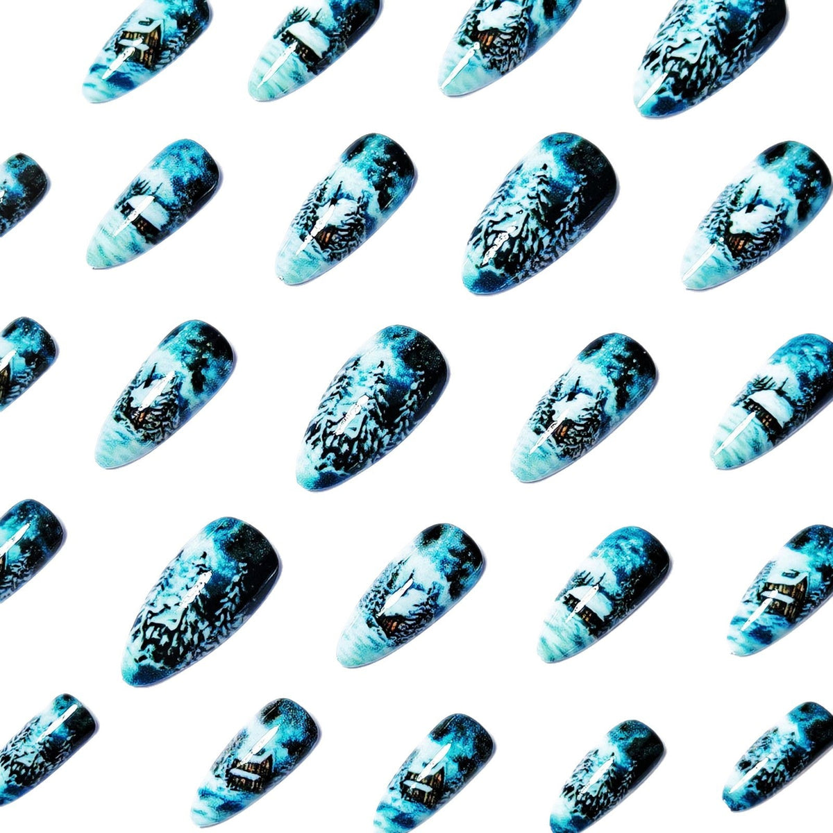 Nail art artistica per cabina invernale
