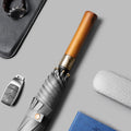 Ombrello pieghevole automatico da donna elegante con manico ergonomico in legno
